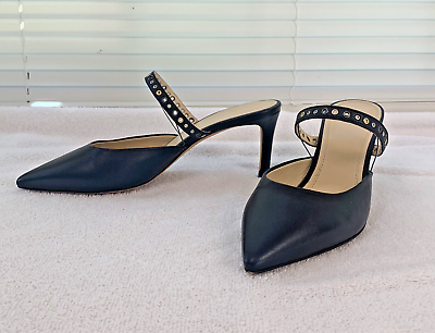 IRO Paris Slip On Heels Black Leather Women s Size 39 8 8.5