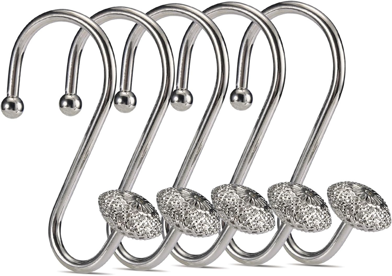 Shower Curtain Hooks, Decorative Shower Curtain Rings, Creative R