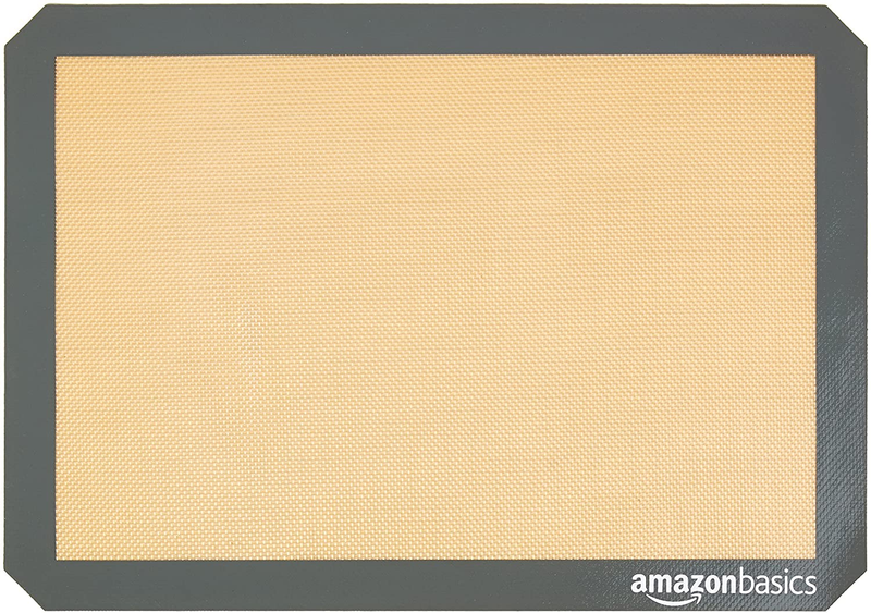 Silicone, Non-Stick Reusable, Food Safe Baking Mat, Pack of 2, New Beige/Gray, R