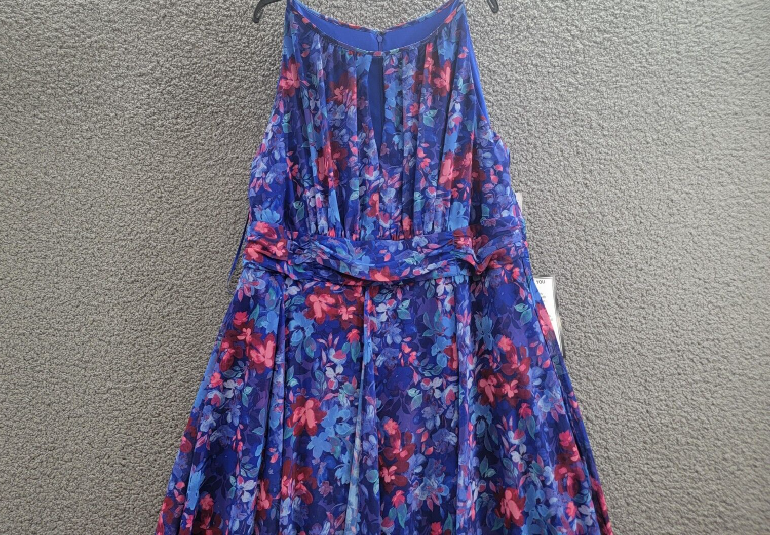 R & M Richards Plus Size Floral-Print Ruffled Maxi Dress Women's 16W Blue Multi - Picture 3 of 16