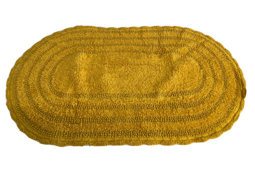 Crochet Collection Reversible Bath Mat, Large Oval 21x34 Yel