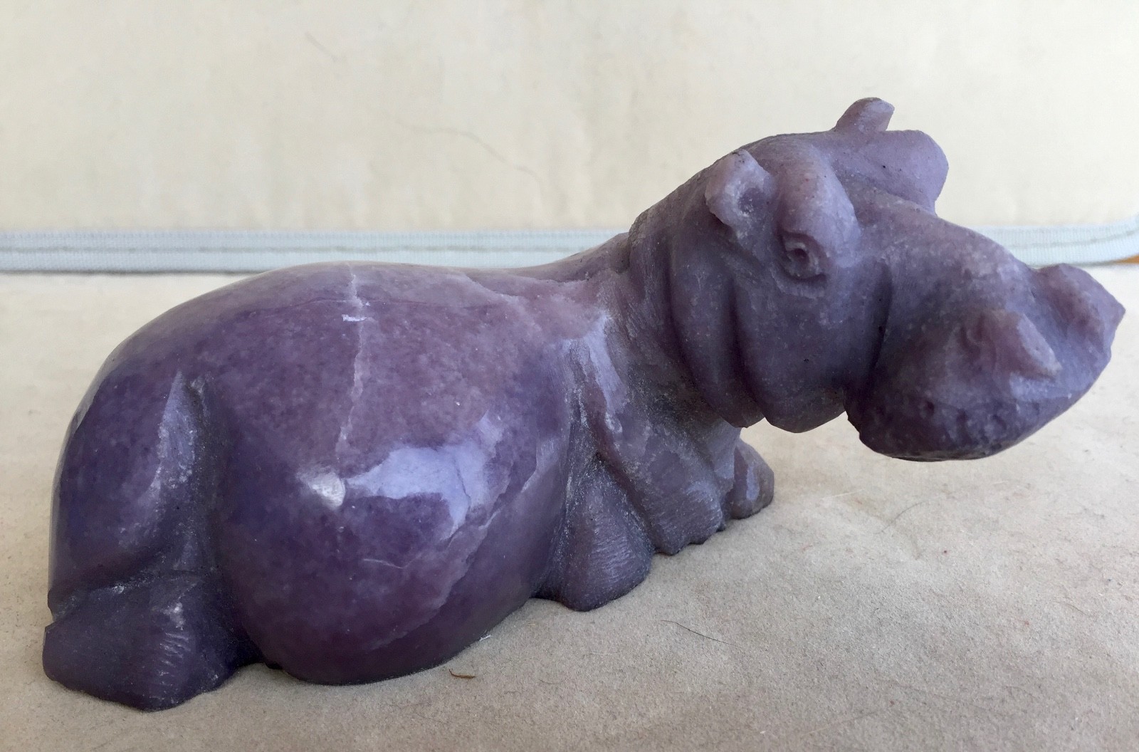 Lepidolite Hippo Carving 6