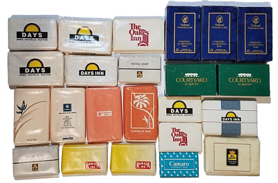 Lot of 20+ Vintage Motel Hotel Travel Hand Soap Bars Advertising Days Inn Ect