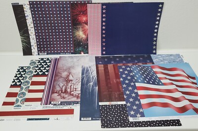 NEW 4TH OF JULY CELEBRATION - 17 Scrapbooking Sheets, 8 Double/9 Single-Sided