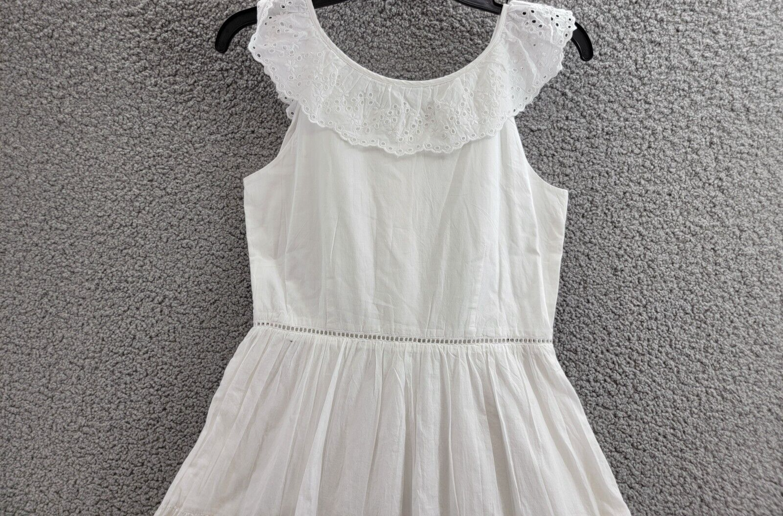 Polo Ralph Lauren Eyelet​ Voile Fit & Flare Dress Girls' 14 White Button Back - Picture 3 of 16