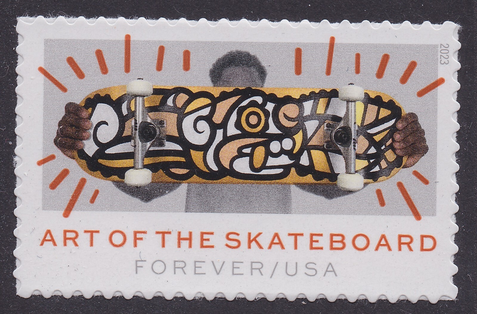 US 5766 Art of the Skateboard Gold Jaguar F single MNH 2023