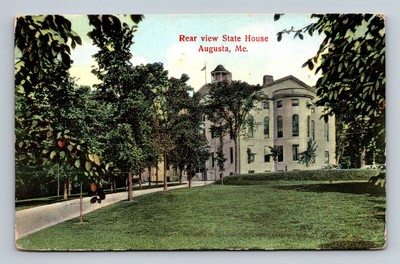 Rear View State House Augusta,ME Kennebec County Maine Vintage Postcard