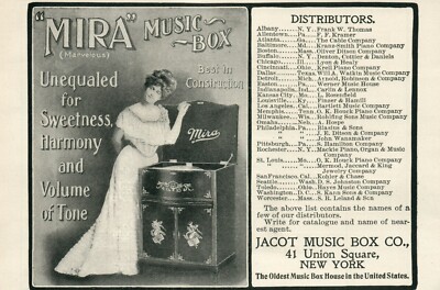1905 Jacot Mira Music Box Player Unequal For Sweetness Harmony Volume Ad 5041のebay公認海外通販 セカイモン