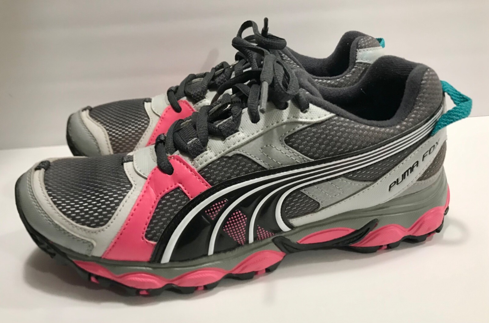 Puma Fox Gray Pink Black Athletic Running Shoes Sneakers