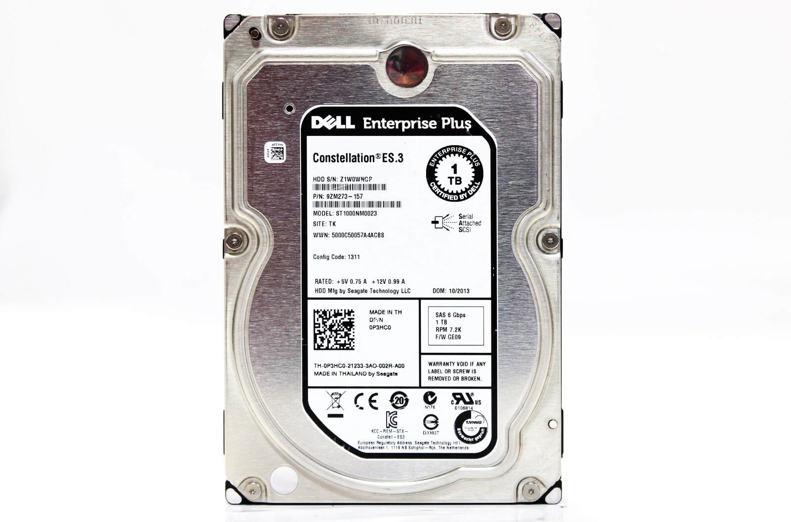 Dell Seagate ST1000NM0023 1TB 7200RPM 128MB Cache 3.5" SAS Server HDD Hard Drive