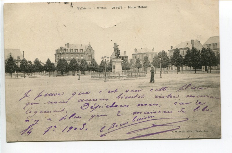 Givet - Place MÃ©Hul - VallÃ©E De La Meuse - Statue