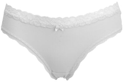 Ex-Store Cotton Rich Lace Trim Brazilian Knickers
