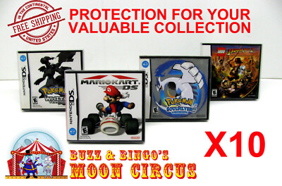 10x NINTENDO DS CIB GAME BOX -CLEAR PLASTIC PROTECTIVE BOX PROTECTOR SLEEVE CASE