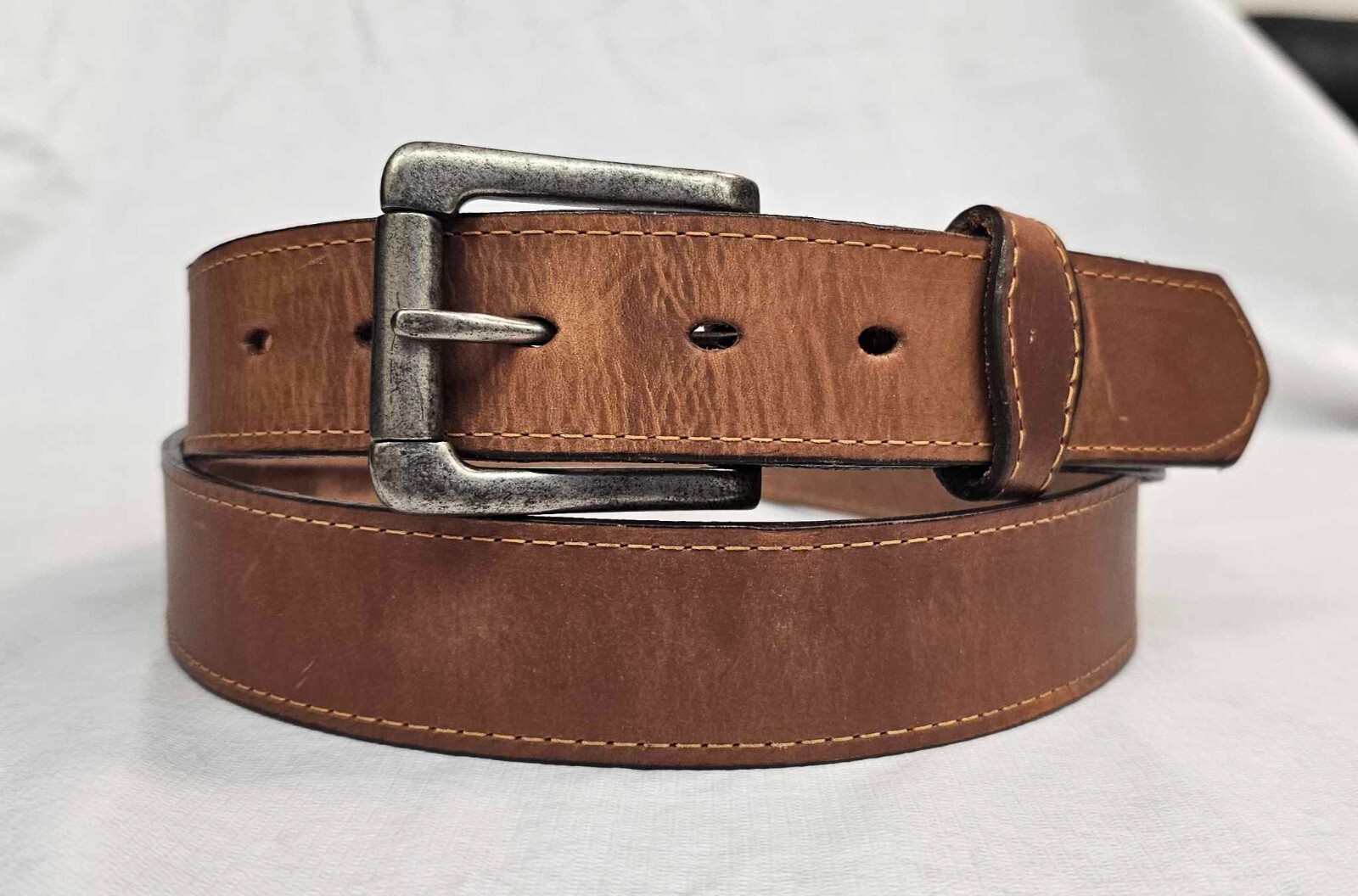 Diamond Gusset Brown Leather Belt Size 48 | eBay