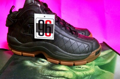 NEW Fila 96 QUILTED sz 9.5 GRANT HILL 2 Black GUM ii mens