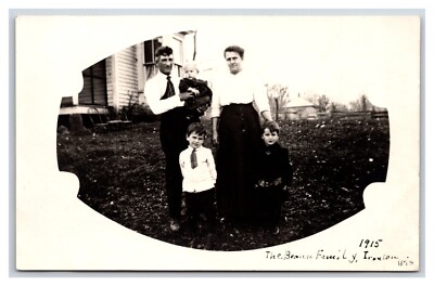 RPPC Named Subjects the Brann Family Ironton Wisconson WI 1915 UNP Postcard H18