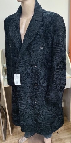 Pre-owned Handmade Double Breasted Real Persian Lamb Fur Jacket Coat Karakul Fur All Sizes To 12xl In Black