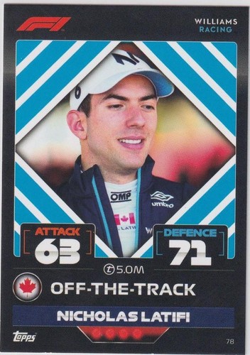 2022 Topps F1 Turbo Attax - Nicholas Latifi #78