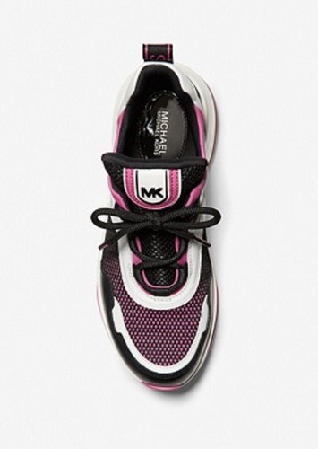 Pre-owned Michael Kors Women's Olympia Trainer Extreme Sneaker Shoes Cerise Multi. In Pink