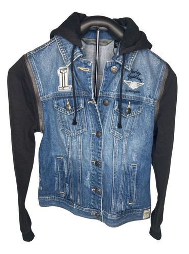 ジャケット・アウター Harley-Davidson MILWAUKEE denim jacket Harley Davidson Zip Off Sleeve Denim Jacket XS Indigo Wash