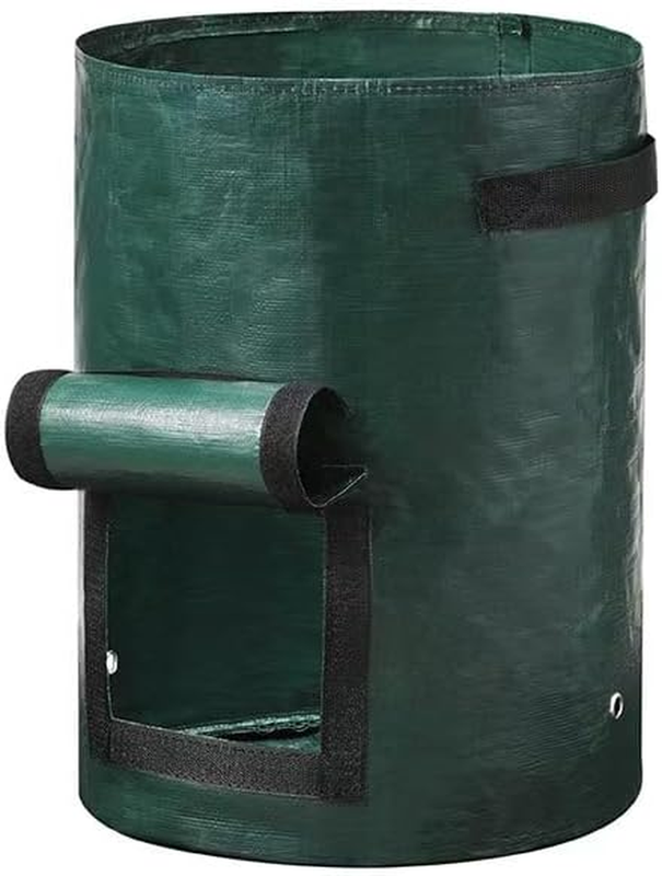 4 Pack 10 Gallon PE Potato Grow Bags, Thick Breathable Nonwoven Planter Pots wit