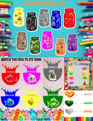 Color Sorting Matching Activity for Toddler Downloadable Home school Pre school