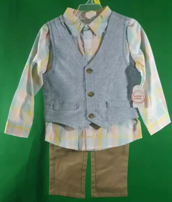 Wonder Nation Toddler 3 Piece Dressy Sets (Longsleeve Shirt & Pants) Size 3T