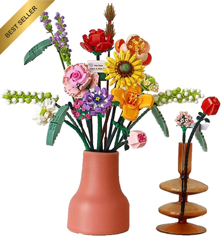 Building Block Flower Bouquet Bundle (3 Sets, Adult Botanical Collection), Botan