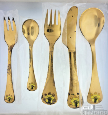 Georg Jensen Gilded Silver Annual Flatware set, 1991