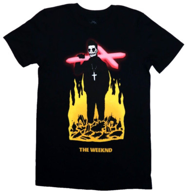 THE WEEKND XO Size XL Concert Shirt Music Anarchy Tour Morning Cross Skull Flame