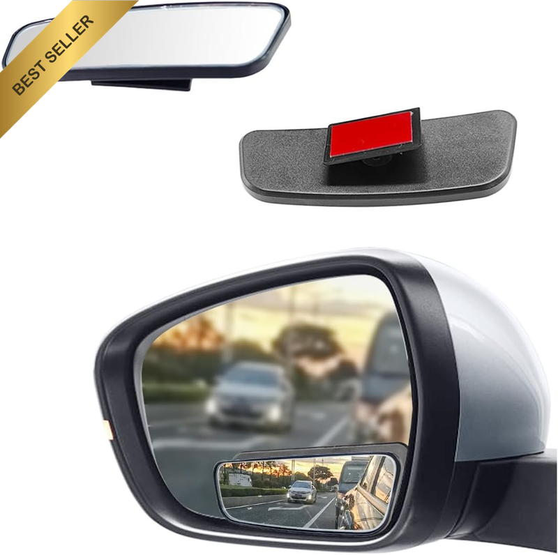 2PCS Rectangle Blind Spot Mirror for Car, Adjustable Wide Angle Mirror with Fram