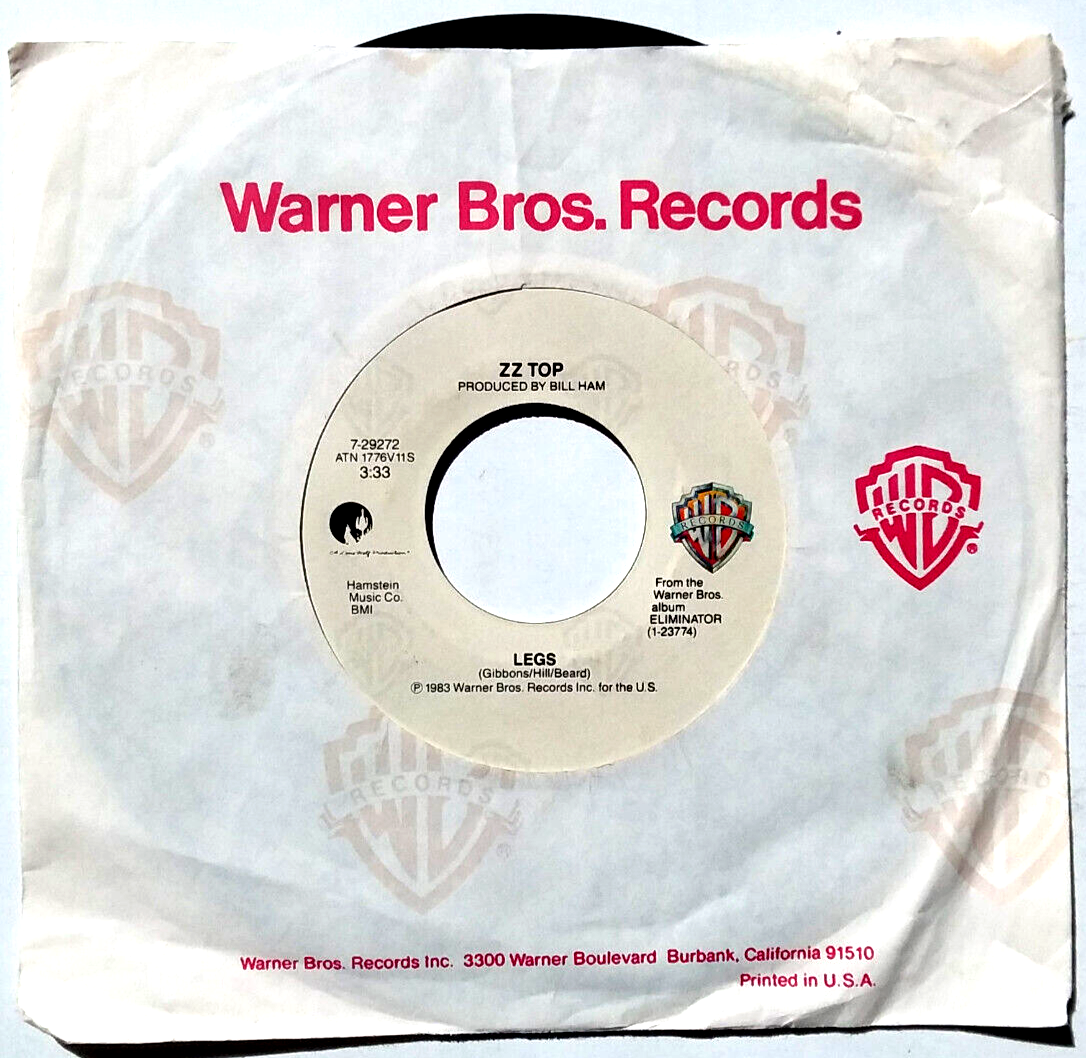 ZZ TOP – Legs / Bad Girl - Vinyl 45rpm 1984 Warner Bros 7