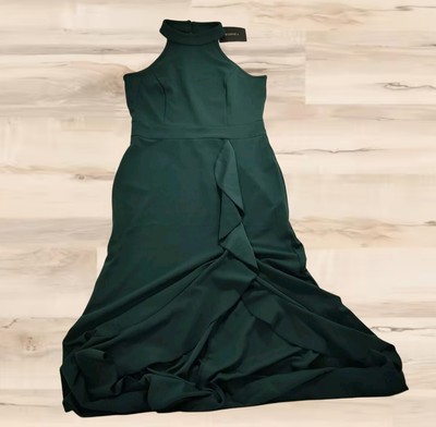NEU Woosea Grünes Ärmellos Formelles Kleid Voller Länge Damen Größe Groß