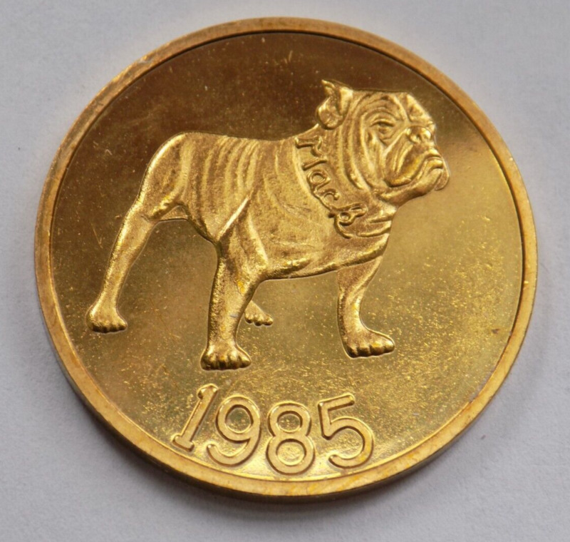 1985 Mack Trucks token medal coin bulldog employee appreciation