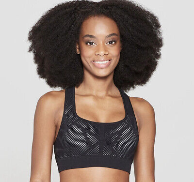 Women's Seamless Mesh Sports Bra - C9 Champion (Black, XS)