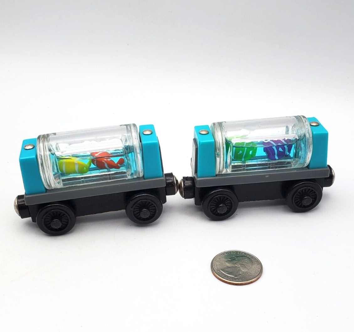 Thomas & Friends Wooden Railway Train Tank Engine Clown Fish Aquarium Cars Lot 2