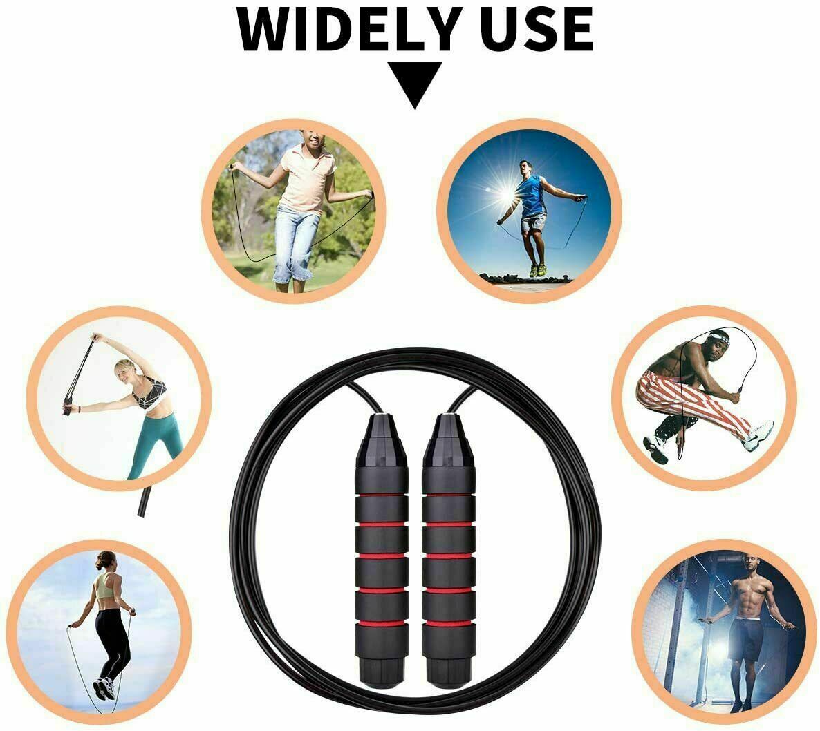 Jump Rope Gym Aerobic Speed Skipping Rope Fitness Extreme Endurance Training US