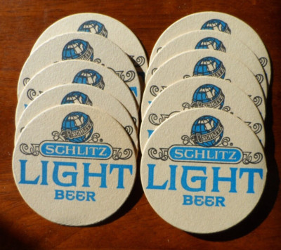 (10) VINTAGE UNUSED SCHLITZ LIGHT BEER COASTERS BC-15