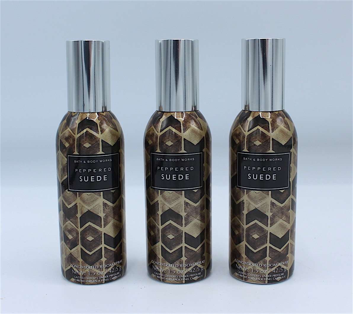 Lot x3 Bath and Body Works Peppered Suede Home Room Spray Air Fresheners