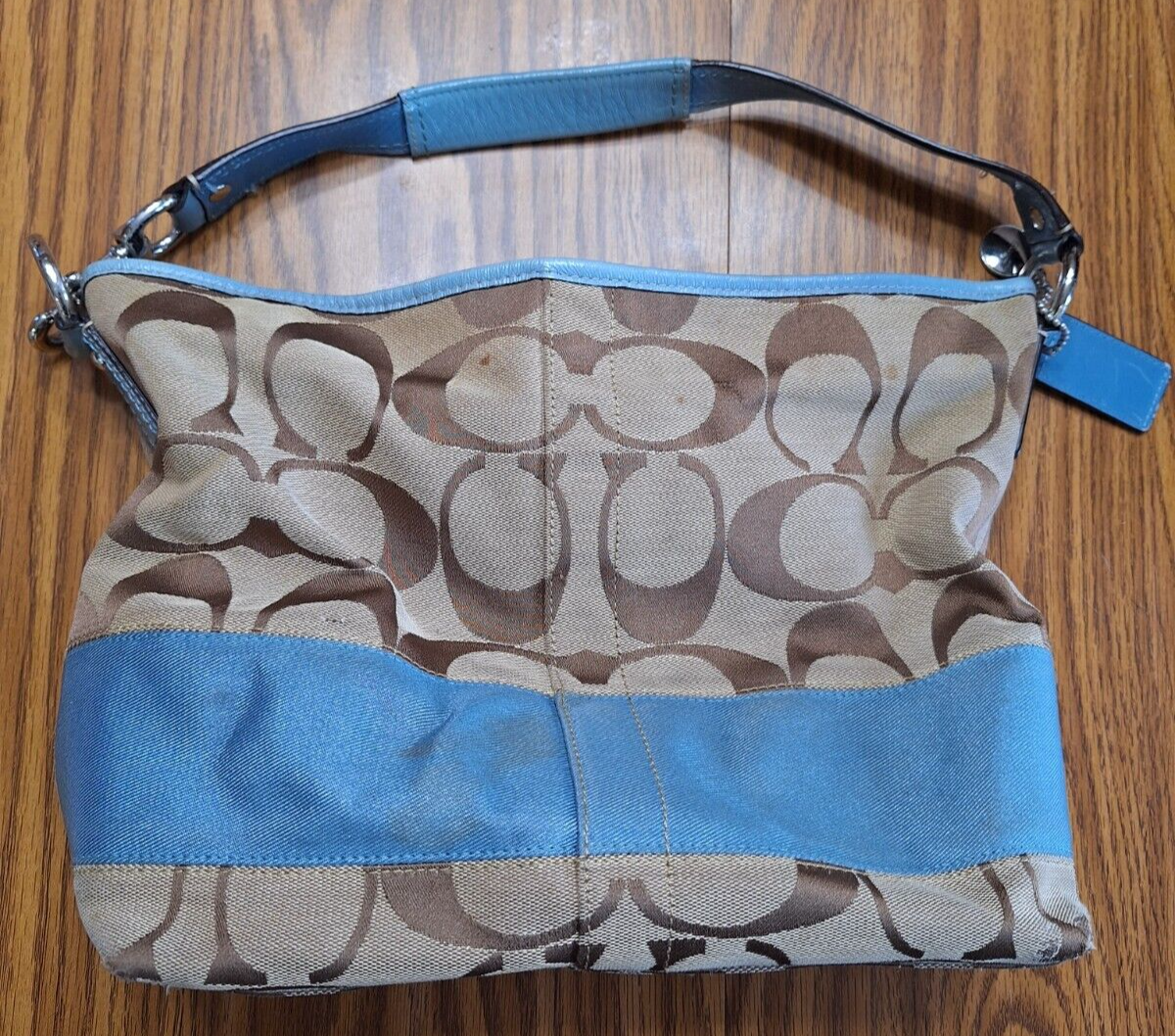Hamilton hobo mini bag Coach Blue in Cotton - 45898541