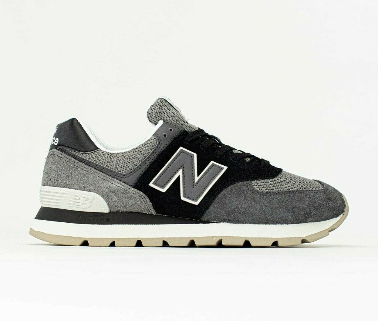 New Balance 574 Rugged Black Grey White 