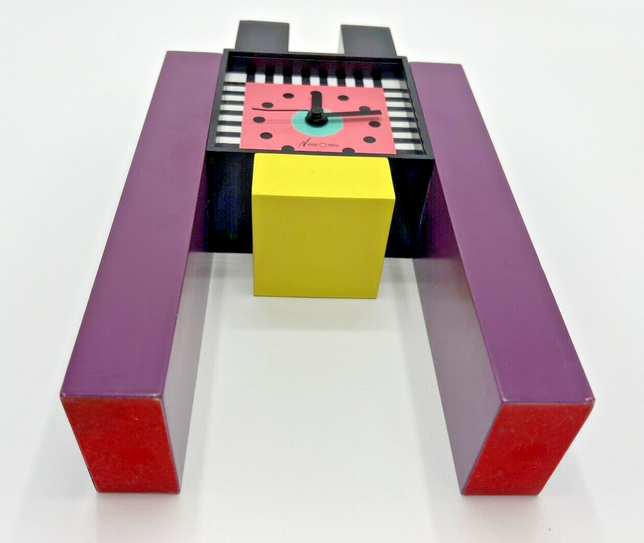 1980s Nathalie Du Pasquier George Sowden NEOS Clock Memphis Milano AS IS Vintage