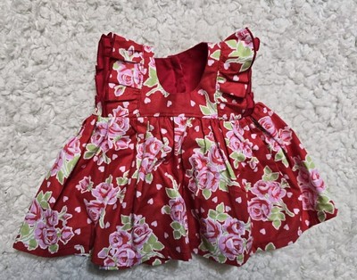 The Clever Clover Girls Red Roses Dress 3-6 Months