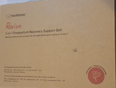 KeaBabies Revive 3-In-1 Postpartum Recovery Support Belt X-Large Black