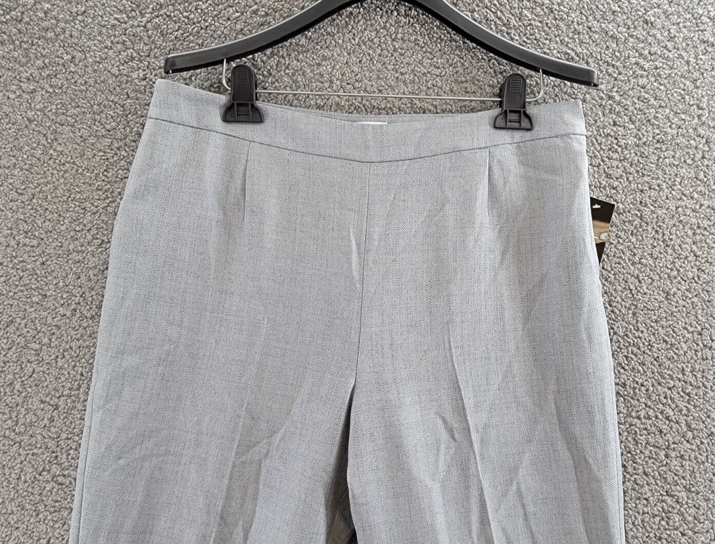 Le Suit High Rise Pants Women's 10 Granite Heather Pull On Style Pleat Front - Picture 2 of 16