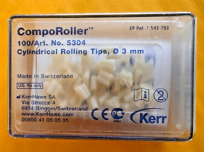 KERR CompoRoller CYLINDRICAL 3mm. 5304 Rolling Tips 100pk. Made in Switzerland.