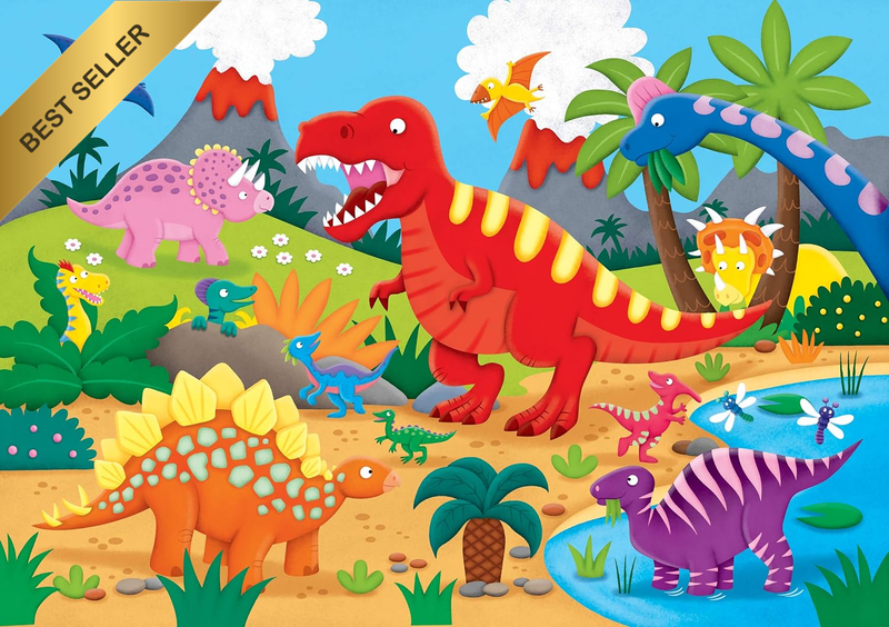 Dinosaurs Kids' Floor Puzzle (48 Pieces) (36 Inches Wide X 24 Inches High)
