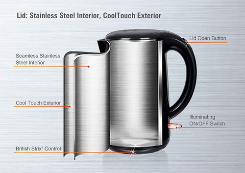 Secura The Original 1.8Qt Stainless Steel Double Wall Electric Tea Kettle with &