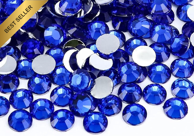 3000PCS 4Mm SS16 round Blue Flatback Rhinestones for Nail Art, Bedazzling, Resin
