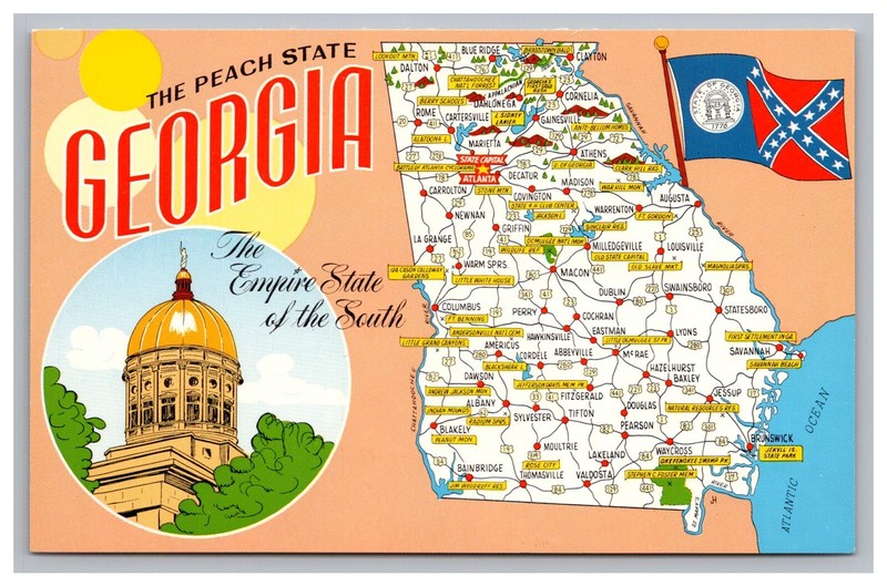 Postcard: GA Georgia, The Peach State, 1b Unposted - Main Image